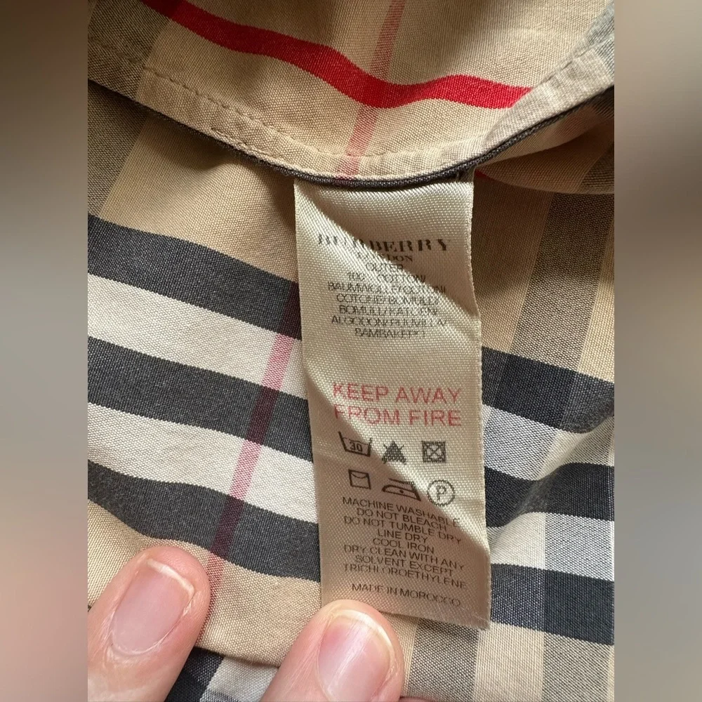 Burberry Plaid Long Sleeve Tie Front Shirt Dress - Picture 5 of 6